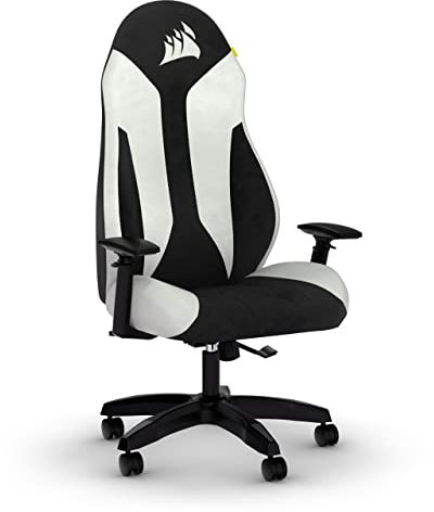 Corsair TC60 FABRIC Fauteuil Gaming (Forme Détendue, Extérieur en Tissu Doux et Respirable, Support Lombaire en Mousse Intégré, Accoudoirs Hautement Ajustables, d’Assemblage Facile) Gris