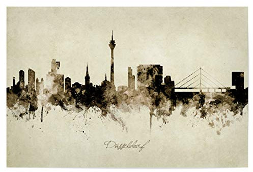 artboxONE Poster 75x50 cm Städte/Düsseldorf Düsseldorf Germany Skyline Sepia - Bild düsseldorf