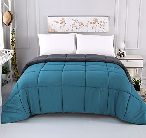 AYSW Ganzjahresdecke Steppdecke 135x200 cm, antiallergisch für Allergiker 100% Microfaser Öko Tex Standard Leichte Sommerdecke 180GSM Double Face Seeblau/Grau