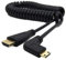 Mini HDMI to HDMI Male Converter - Right & Left Angle, Supports 1080P Full HD (Coiled Cable, Left Angle)