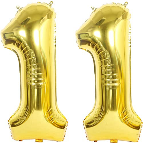 Helium Luftballons 11 gold Geburtstagsdeko 40 11 Geburtstag Party Dekoration Supplies,ballon 11 geburtstag,11 luftballon gold,folienballon 11 geburtstag mädchen Junge ballon 11 geburtstag deko(11)