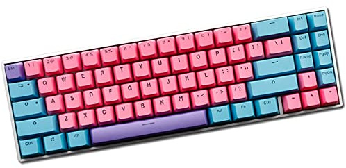 Keycaps, PBT Keycaps 71 Tasten 3-Farbe Gaming-Keycaps Mit Hintergrundbeleuchtung Mechanische Tastatur Keycap Für RK71/RK 836/EK871 Keyboard Poker Keys (Lila-Blau-Rosa)