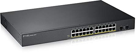 Zyxel Switch Gigabit PoE a 24 porte | Smart Managed | Rack | 24 porte PoE+ con budget 170 W e 2 porte SFP | VLAN, IGMP, QoS [GS1900-24HPv2]