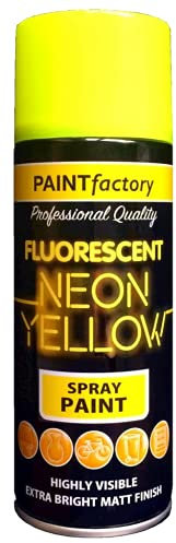 Classic Signature - 1x Neon Yellow Spray Paint 400ml Fluorescent Bright Aerosol Extra Bright Graffiti (Banksey) Paint Assorted Colour