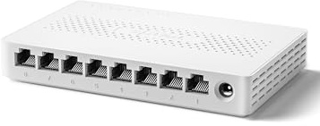 Tenda Netzwerk Switch 8 Port 2.5 Gbit LAN Switch, Unmanaged, Weiß (SM108) | Plug-and-Play 2.5 Gigabit Switch, Wandmontage, Lüfterlos, Für 2.5G NAS, Server, WiFi6/7 AP, Gaming-PC (SM108)