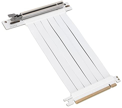 Cable Flexible PCI-E 3.0 X16, Cable Vertical Pci Express X16 Puerto de Extensión de Tarjeta Extensor Flexible de Alta Velocidad para Tarjeta Gráfica Tarjeta de Sonido Tarjeta de Red(Blanco)