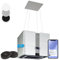 Klarstein Futurelight Smart Campana Extractora de Isla - 420m³/h de Extracción, Iluminación LED, Acero Inoxidable, Plateado