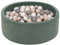 KiddyMoon Piscine À Balles pour Bébé Velours Rond 90X30cm/200 Balles 7Cm Fosses À Boules Jouet Enfant, Vert Forêt: Beige Pastel/Gris/Blanc
