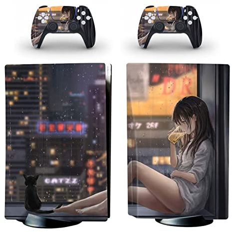 FXCON Per PS5 Skin Disc Edition Anime Console E Controller Vinile Cover Skin Wraps per PS 5 Disc Version 45650 Senza Bolle