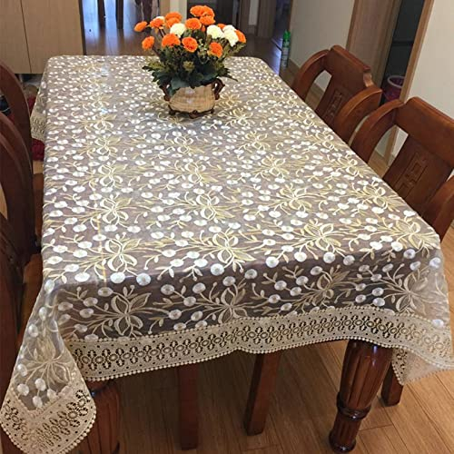 EHOMERY Tischdecke Sommer Tischwäsche Gobelin Blütenblätter Tischdecke Klein Fell Tisch Decken Kindergarten Goldweiß Tischschutz Dekoration 150X150Cm