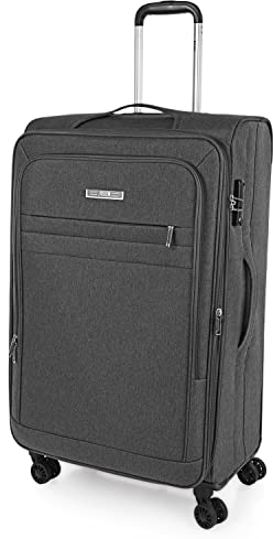 JASLEN - Reisekoffer Mit Rollen Groß - Koffer XL Mit Stoff Weichschale - Weichschalenkoffer 4 Rollen Leicht Für Reisen, Antrazit