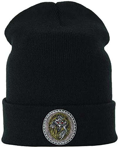 EXPRESS-STICKEREI Lustige Strickmütze - Warme Wintermütze mit Motiv Wolf Vikings Hat - Beanie für Damen und Herren - Unisex Wollmütze - Tiermotiv Haube mit Spruch
