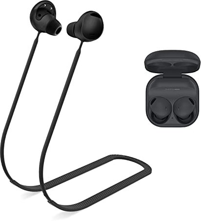 WOFRO Anti-Lost Strap for Galaxy Buds 2 Pro Earbuds, Sports Soft Silicone Lanyard Accessories Compatible with Samsung Galaxy Buds 2 Pro True Wireless Bluetooth Earbuds Neck Rope (Black)