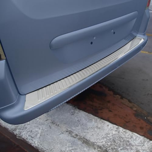 OMAC Protection de Pare-Chocs Arrière pour Peugeot Partner Tepee/Citroen Berlingo 2008-2018 – INOX Finition polie – Seuil de Coffre sur Mesure – Protection Seuil de Chargement