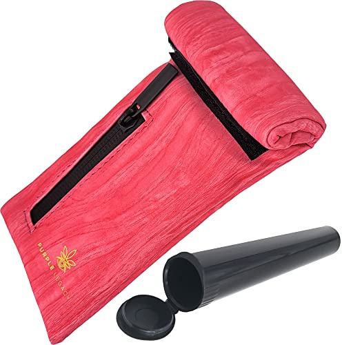 PURPLE LEGACY Borsa a prova di odore | in Carbonio foderato a prova di odore per stoccaggio da viaggio | Sacchetti Antiodore Pieghevole | Smell proof Bag | 21,6 x 7,8 x 2 cm - Rosa