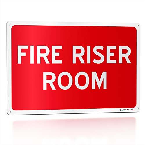 Anley Feuerwehr-Raumschild aus Aluminium, 17,8 x 25,4 cm –40 mm dickes, rostfreies, wetterfestes Aluminium – Feuerpumpe, Sicherheits-Metallschild für Zuhause, Geschäft, Innen- und Außenbereich