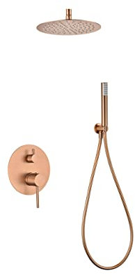 MICE - Ensemble de douche encastré plafond - Kit mitigeur de douche pour salle de bain à 2 voies - robinetterie salle de bain or rose brossé - douche encastrée plafond mitigeur