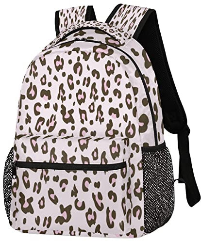 Zainetto con stampa leopardata rosa, zaino con stampa animale, borsa a tracolla casual da viaggio per laptop, Stampa leopardata rosa., 11.4(L) X 8(W) X 16(H) inch, classico