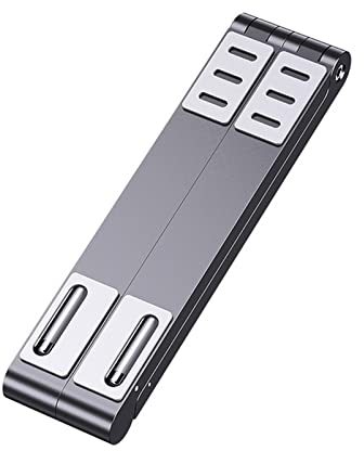 KAYLRE Laptopständer Aluminium Mini Laptop-Ständer for Mobiltelefon-Magie Faltbare Laptop-Handy-Tablet-Halter-Schreibtisch Laptopständer Höhenverstellbar Schwarz (Size : DeepGray)