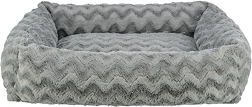 TRIXIE orthopädisches Hundebett Vital Loki 80 × 60 cm in grau - hochwertiges Hundekissen mit Memory Foam - Hundekorb für mittelgroße Hunde - gelenkschonend und entlastend - 37932