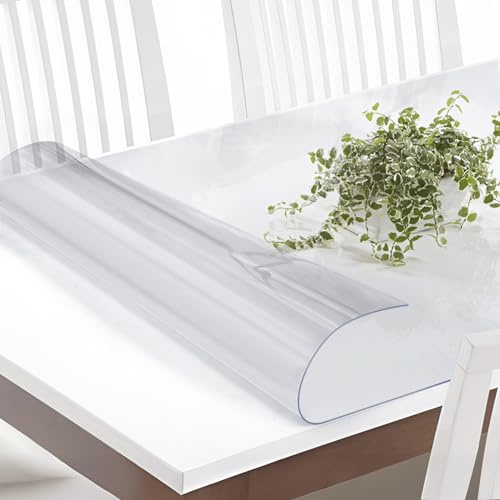 Vicwe Schreibtischunterlage Transparent, 76x121 cm PVC-Transparente Tischunterlage, Rutschfeste Wasserdichte Schreibtisch Unterlage, für Büro und Zuhause