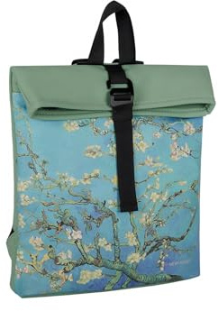 New Rebels Mart Art Los Angeles Sun Flower Rolltop Rucksack Mini Rucksack Unisex Erwachsene, Minzgrün/Blau, 27x8x33cm, Casual