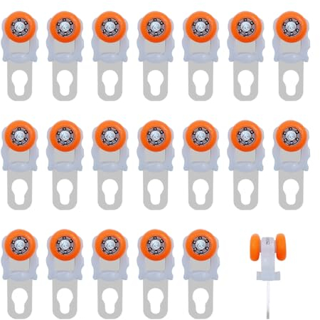 UMCHU 20 Stück Vorhangschienenrolle,Lagerrad mit zwei Rädern,Vorhanggleiter, geräuschlose Rolle, Richtungsrolle (Die Produktgröße ist 35*15.2*7mm, bitte bestätigen Sie den Bedarf vor der Bestellung)