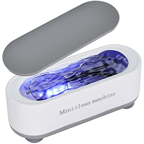 Jinlaili Nettoyeur à Ultrasons 350ml, 47000Hz Machine de Nettoyage à Ultrasons Professionnel, Portable Ultrasons Appareil de Nettoyage, pour Bijoux, Lunettes, Montres, Colliers, Dentiers (Blanc)