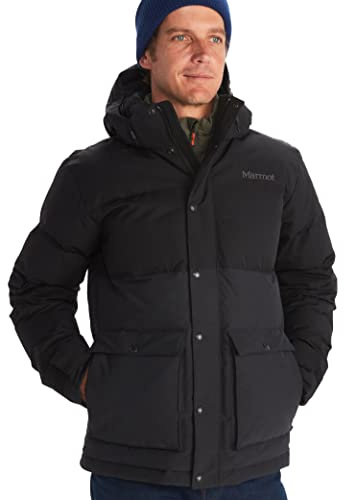 Marmot Herren Fordham Jacket, Leichte Daunenjacke, warme Winterjacke, wasserabweisende Steppjacke, winddichte Funktionsjacke, Outdoorjacke mit Kapuze, Black, M