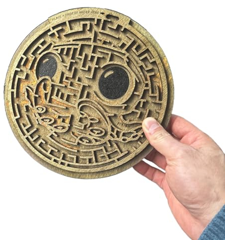 CPSYTE 1 pcs Das Verrückte Labyrinth Murmel-Spiel, Labyrinth-Disc-Spiel, Holzspielzeug Montessori Spielzeug ab 1 Jahr,Escape Room Spiel,Geduldspiele Für Kinder,Knobelspiele Für Erwachsene