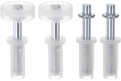 QUARKZMAN 2 Juegos de Kit de Herrajes para Puertas Plegables con Pivote Superior y Rueda Guía de 7/8 Pulgadas - Kit de Herrajes para Puertas de Armario Plegables