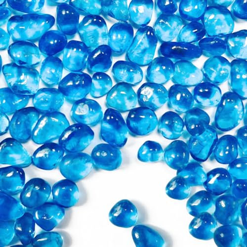 Blaue Aquarium-Glassteine für Aquarien, Dekoration, Aquarium-Kies, Aquarium-Kies, Glassteine, Perlen, Kieselsteine, Sand, für Vasenfüller, Fischschildkröte, Aquarium-Dekorationen