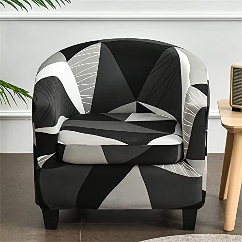 Morbuy Sesselbezug Stretch mit Armlehne, 2er Set Sessel Überzug Universal Sesselhussen Stretch Weich Sesselüberzug Elastisch Hussen für Clubsessel Cocktailsessel (Graues Dreieck)