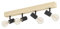 EGLO Deckenlampe Townshend 3, 4 flammiger Vintage Deckenspot im Industrial Design, Retro Lampe aus Stahl und Holz, schwarz, braun, E27 Fassung, FSC zertifiziert