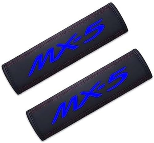 YYBCDSA 2 Stück Auto Sicherheitsgurt Gurtpolster, für Mazda MX-5 Gurtpolster,Leder Sicherheitsgurtbezug Schulterschoner,Auto-Innenzubehör,B