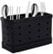 Hojalis Utensil Holder, Countertop Cutlery Drying Holder with 3 Compartments, Stainless Steel Cutlery Drainer, Kitchen Storage Utensils Organiser for Flatware, Forks, Knives, Spoons (Black)