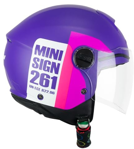 CGM Helm mit offenem Gesicht, 261X Mini Sign, Violett Rosa, YXL (53 – 54 cm)