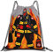 Tunnelzug Gym Sack, Feuerwehrmann Feuerwehrmann Druck Sportrucksack Nachhaltig Turnbeutel Stoff Beutel Für Sport Strand Reisen 36X42cm