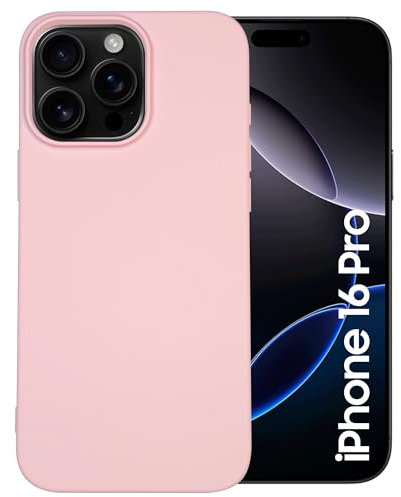 Maxter Cover Compatibile con iPhone 16 Pro - Custodia Prottetiva per Cellulare in Silicone Flessibile Morbida Antiurto (Rosa)