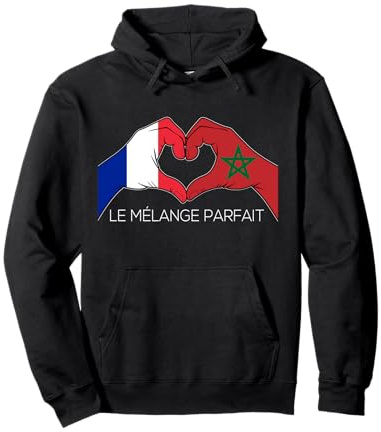 France et Maroc Français Marocain Le Mélange Parfait Cœur Sweat à Capuche