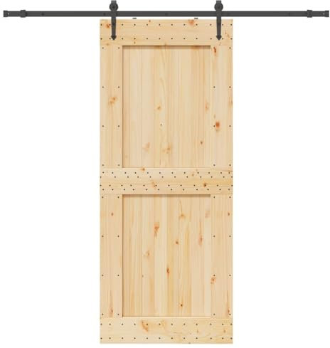 Schiebetür mit Beschlag 95x210 cm Massivholz Kiefer, Xichuzi Zimmertür, Eingangstür, Innentüren, Wohnungstür, Nebeneingangstür, Terrassentür - 3332746