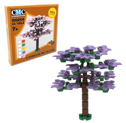 CMC imports 100254 Großer Laubbaum mit Blüten 54 teiliger Bausatz Klemmbausteine (666 - Lila)