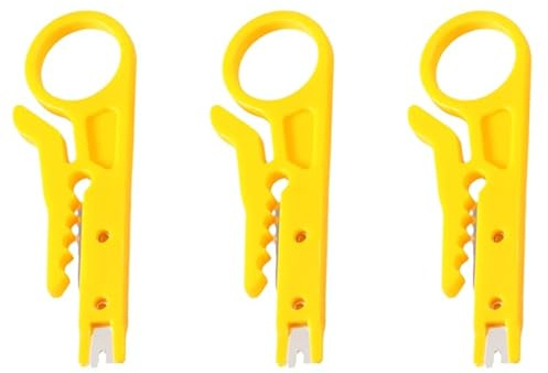 Angoily Mini Abisolierzangen Set 3 Teilig Elektrische Abisolierzangen Drahtschneider Kompakt Ergonomisch Für Heimwerker Telefonkabel Netzwerkleitungen