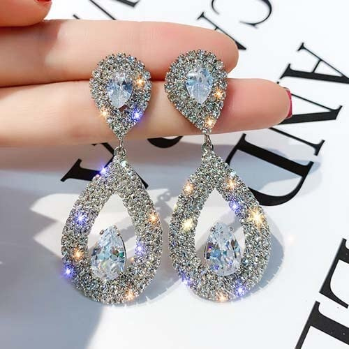 CMBSSTFC Ohrringe aus Sterlingsilber für Wen-Strassschmuck