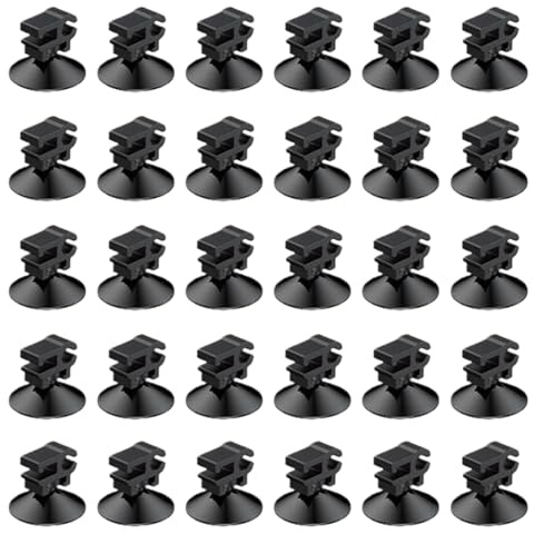 Generisch Aquarium Suction Cups for Hoses, Pack of 30 Aquarium Suction Cup Holder, Cable Holder, for Air Pump, Power Cable, Wire, Hose, Pipe, Air Hose, LED Strip Decoration