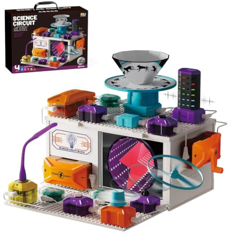 HOMHAPY Experimentierkasten Elektrotechnik, 380 Exp., 45 Teile, ab 3 J. | STEM Lernspielzeug, Für Kinder, Praktisches Physiklernen, Ideal als Geschenk