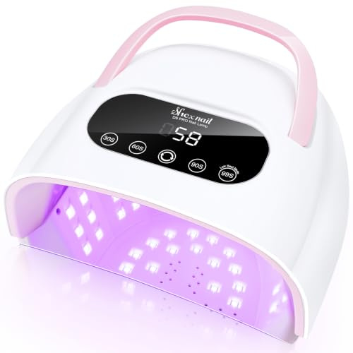 UV Nail Lamp 380W Professional Gel Nail Dryer UV LED Nail Lamp with Detachable Base Smart Sensor 4 Timers Portable Handle Large Space Fast Curing Lamp UV Lamps for Gel Nails Polish for Salon and Home