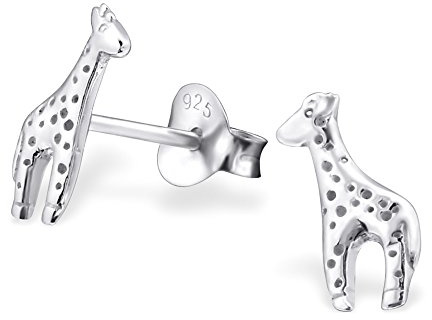 925 Sterling Silver Giraffe Stud Earrings for Girls | giraffe earrings, lightweight everyday studs, gift boxed for girls or women, nickel free for sensitive ears