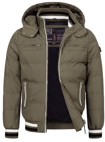 Indicode Herren Marlon Steppjacke in Daunenjacken-Optik mit Kapuze Winter | Warme Herrenjacke für Alltag und Outdoor mit Kapuze, Winterjacke, Freizeitjacke, Steppmantel, modische Pufferjacke für Männer