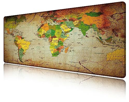LL-COEUR XXL Weltkarte Mauspad Gaming Mouse Mat Laptops Schreibtischunterlage Desk Pad (1400 x 600 x 3 mm)